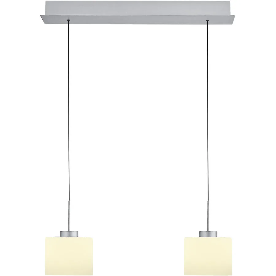 Pendellampe Abby Silber Metall 68 cm 180 cm - Farbe: Aluminium eloxiert - LED - Lichtfarbe: Extra warmweiss - LED Energiesparlampen