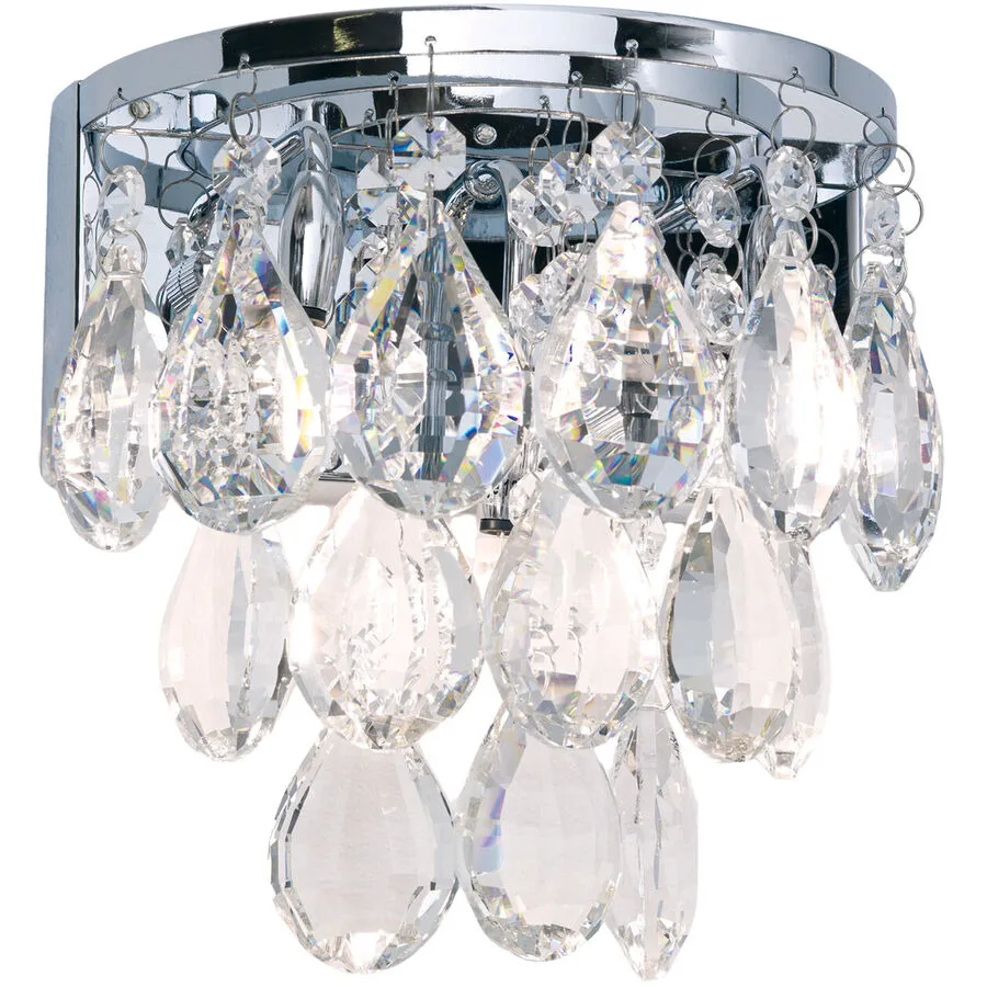 Wandlampe Celeste Grau Stahl 17.5 cm 18 cm - Farbe: chrom