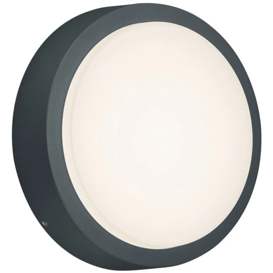 Deckenlampe aussen Rotaile Grau Aluminium 20 cm 5.5 cm - Farbe: anthrazit - Material: Aluguss - LED - Lichtfarbe: Warmweiss - LED Energiesparlampen