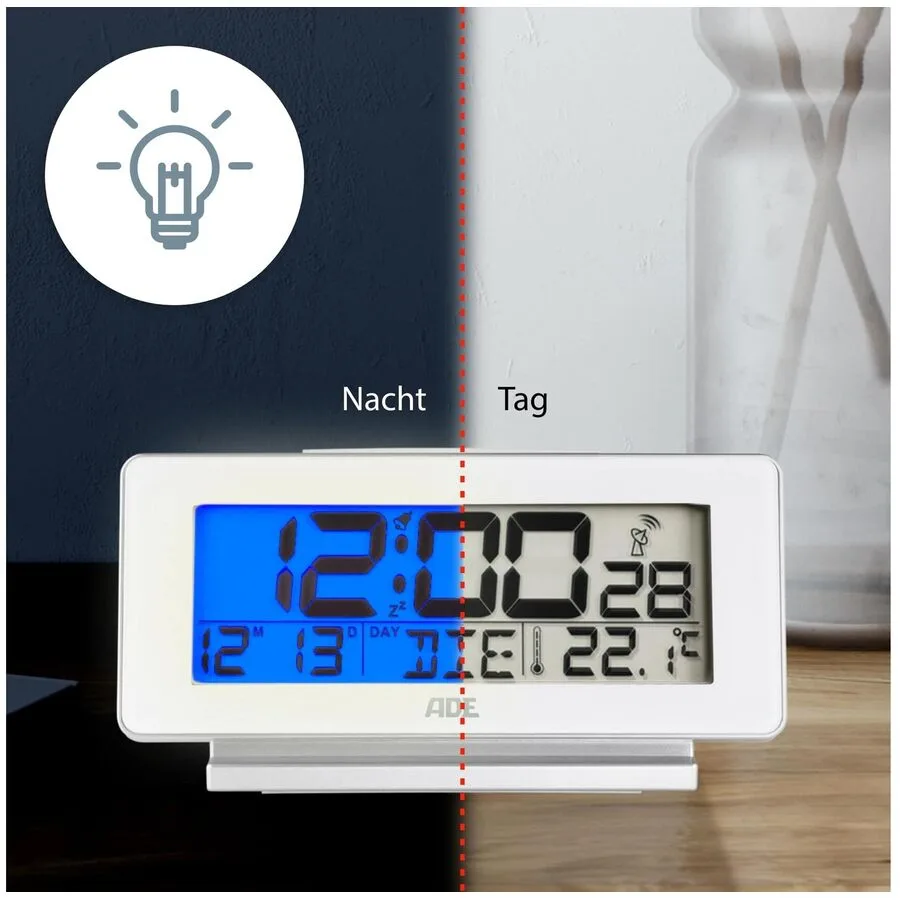 Wecker ADE Weiss ABS