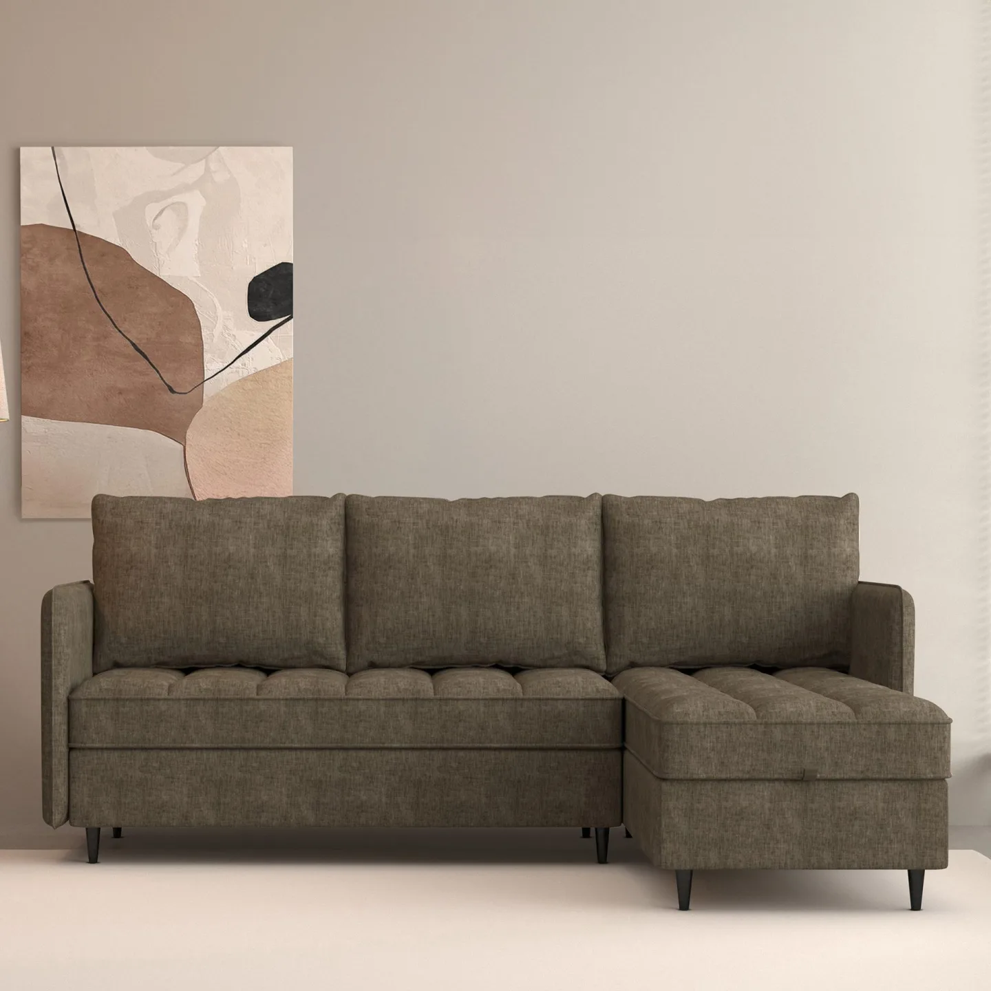 Lindhus Hörnsoffa 3-sits - Brun
