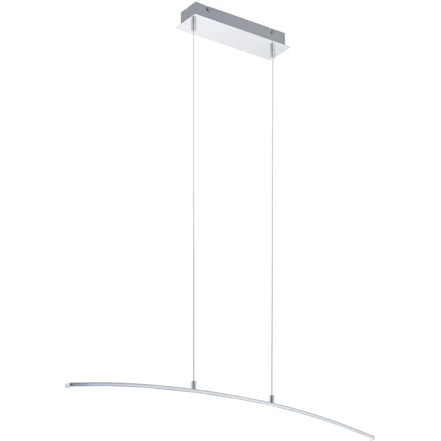 Eglo Pendellampe Lasana Weiss/Grau Aluminium 90 cm 100 cm - Farbe: chrom - Material: Aluminium/Stahl/Kunststoff - LED - Lichtfarbe: Warmweiss