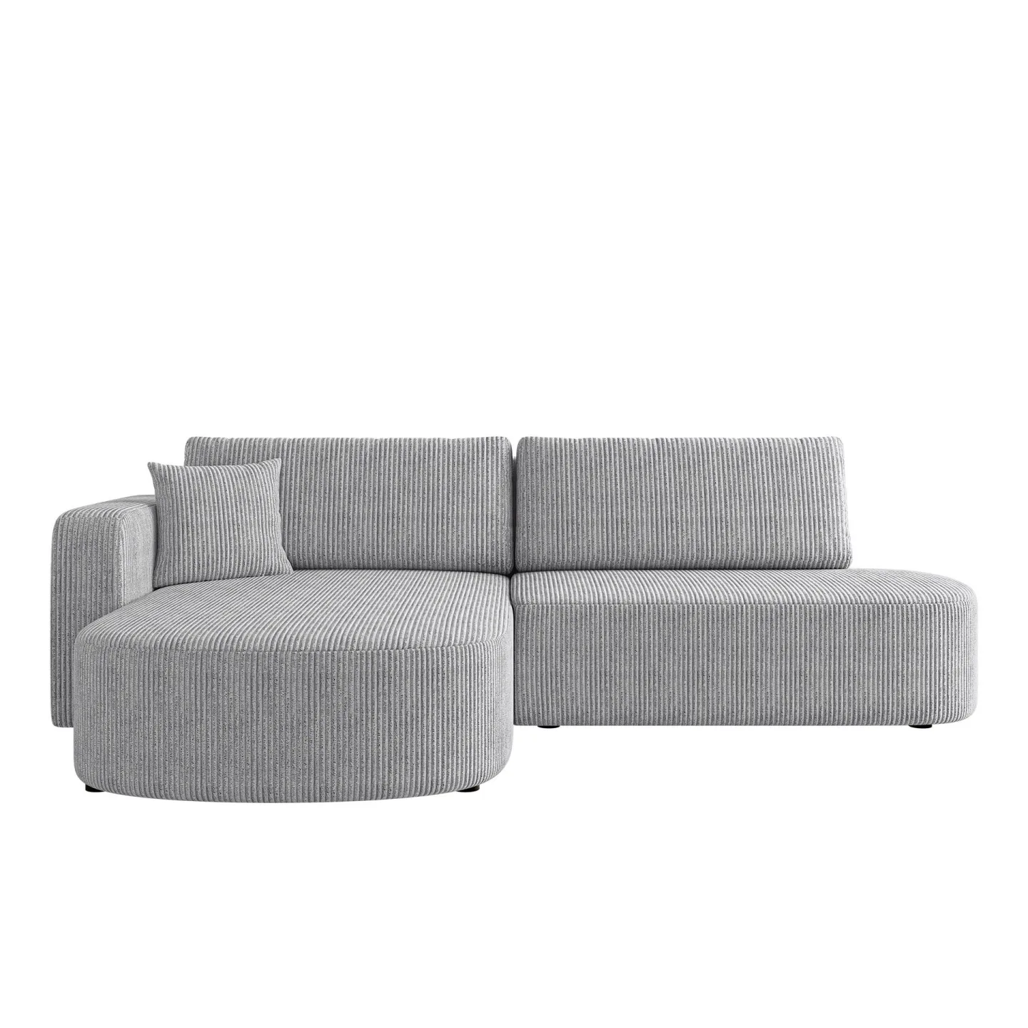Pryda 4-sits Bäddsoffa divan vänster med förvaring - grå