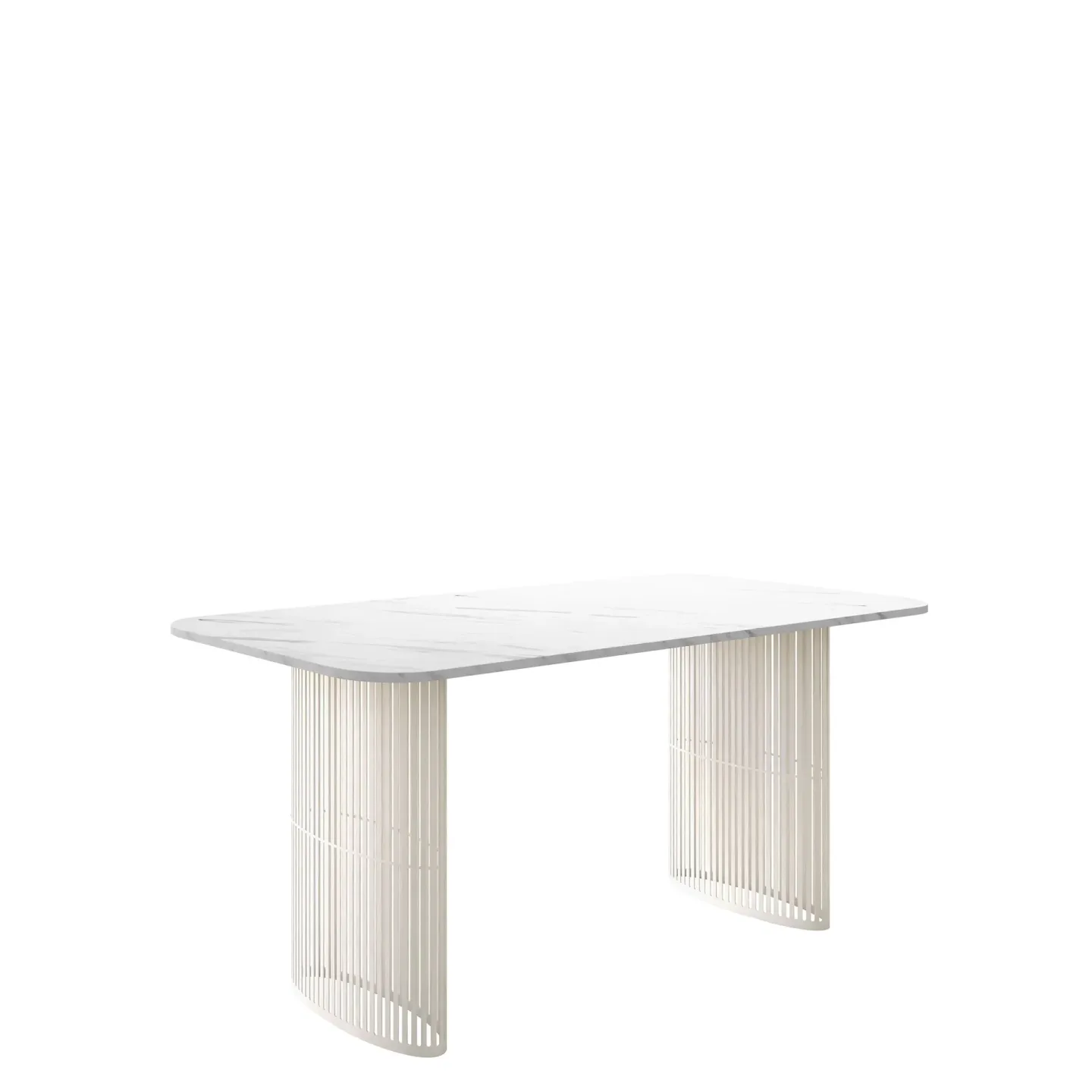 Mirion Matbord förlängningsbart 160-236 cm - beige / vit marmor