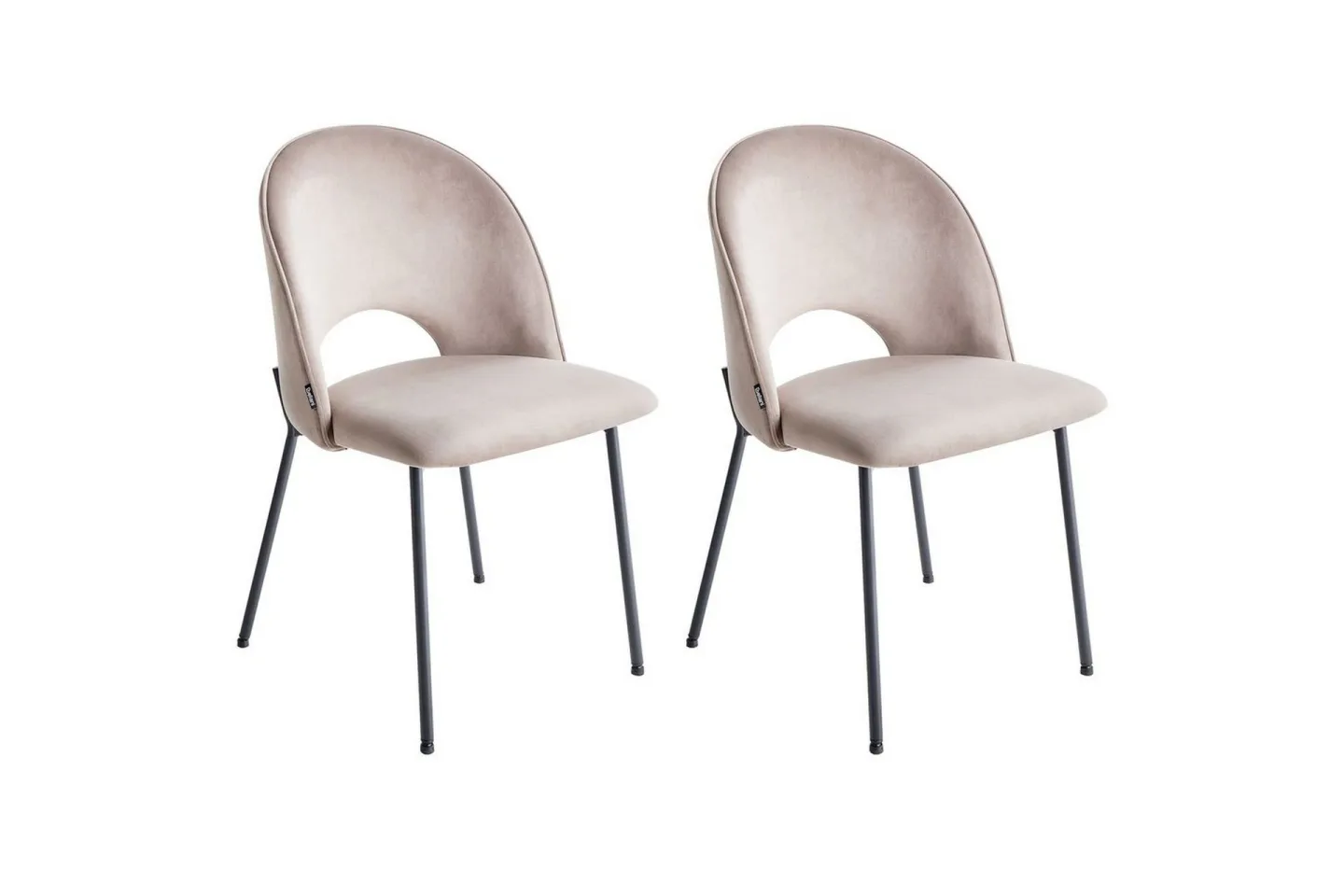 Matsalsstol Covelo set om 2 Beige-Svart - Beige-Svart