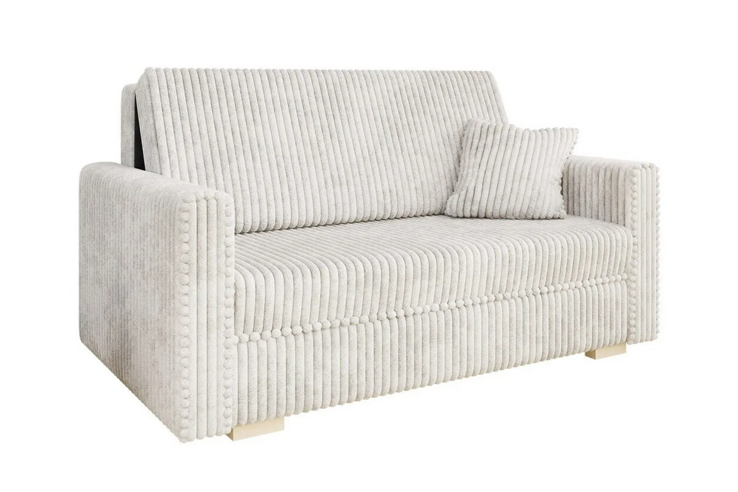 Denegal 2-sits liten bäddsoffa i Plysch - Beige