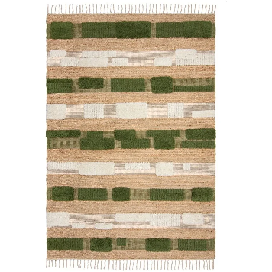 Teppich Slammer Braun/Grün Jute 120 cm 170 cm