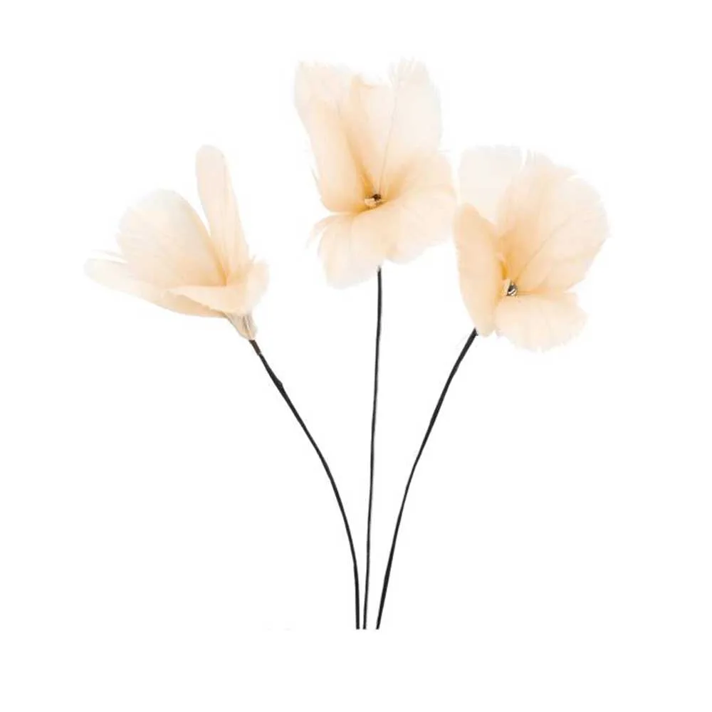 Fjäder trådad Blomma Aprikos 12 pack