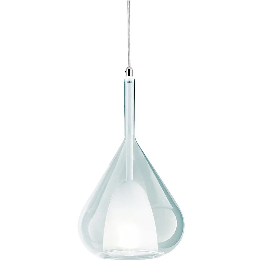Giberti Luce Pendellampe Lorena L Blau Glas 15 cm 26.5 cm - Farbe: Hellblau