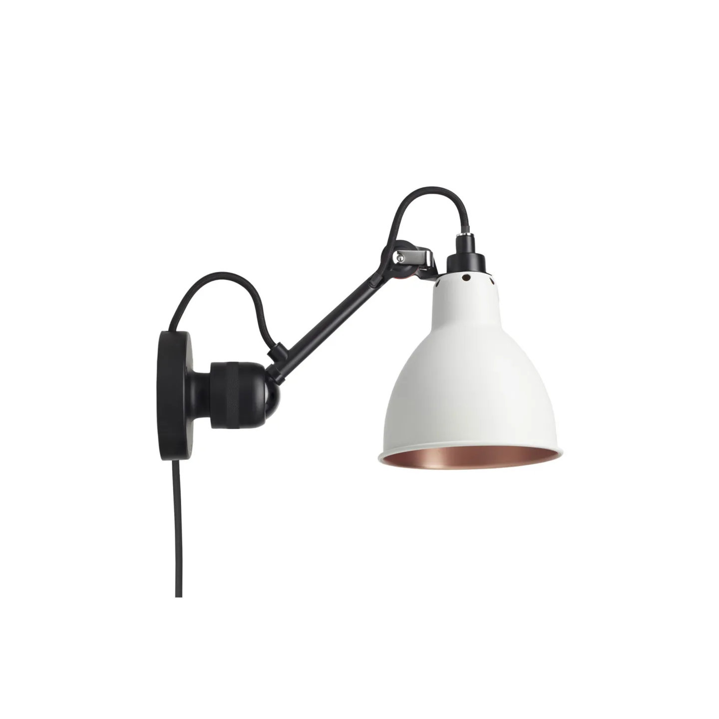 DCWéditions - Lampe Gras No304 CA - Round, Vit med kopparinsida - Sänglampor - Bernard-Albin Gras - Vit - Metall