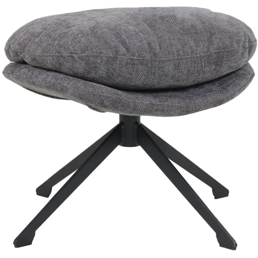 Hocker Polly dunkelgrau Polyester/Metall B 64 H 30 cm