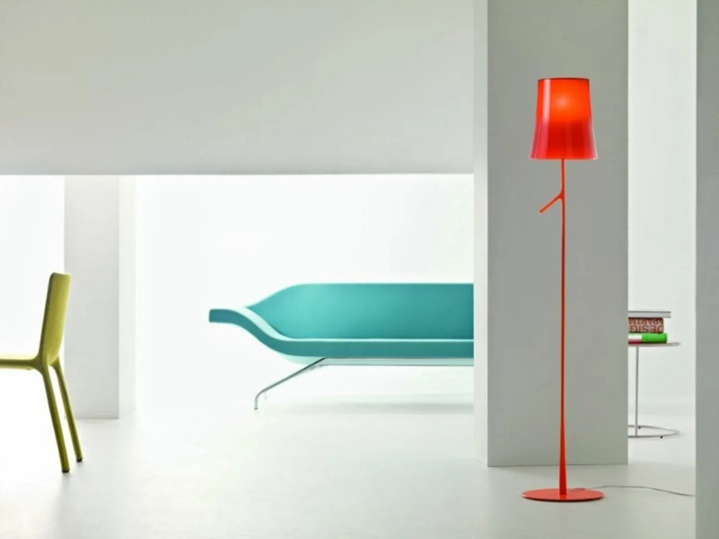 Birdie Reading LED Stehleuchte White - Foscarini - Wohnzimmer - Metall