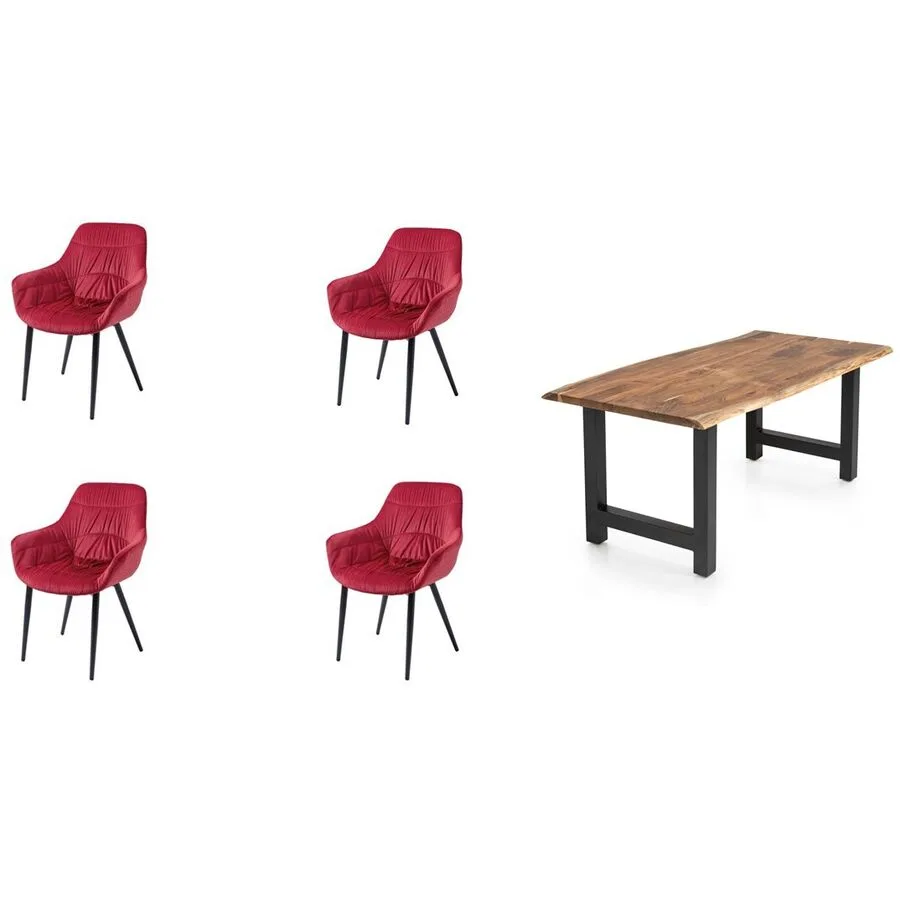 Essgruppe Eats natur Akazie/Samt B 180 T 90 cm 4
