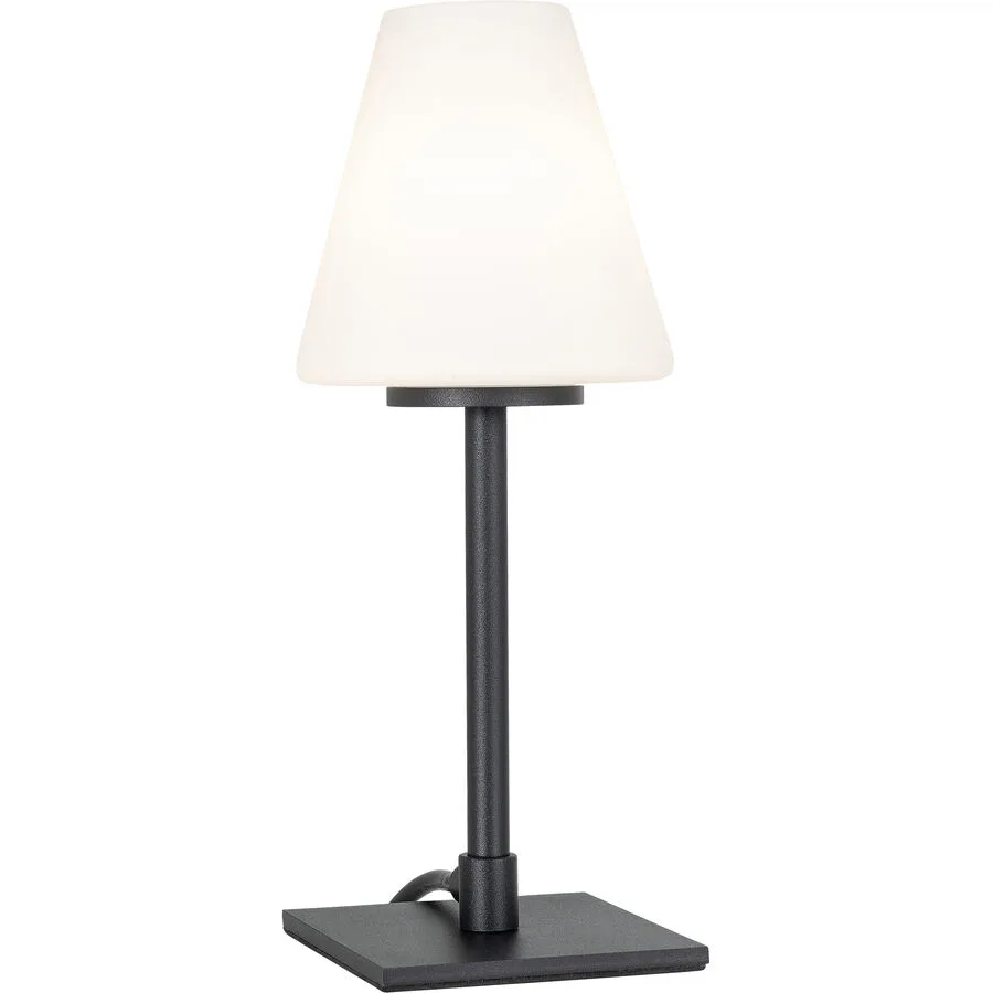 Tischlampe Makka Schwarz Glas/Metall 9 cm 25 cm - Material: Metall/Glas - LED - Lichtfarbe: Warmweiss - LED Energiesparlampen