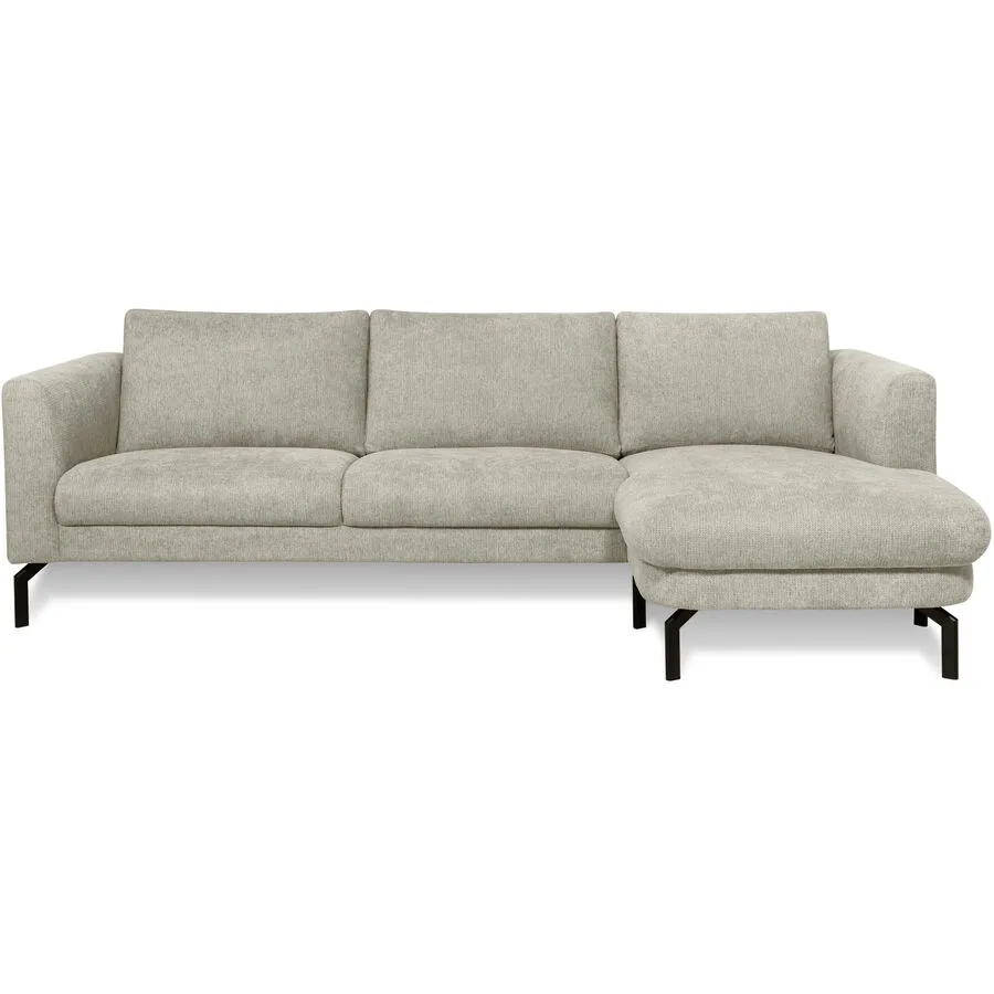Ecksofa Gomero Rechts Stoff hellgrau B 254 T 150 cm