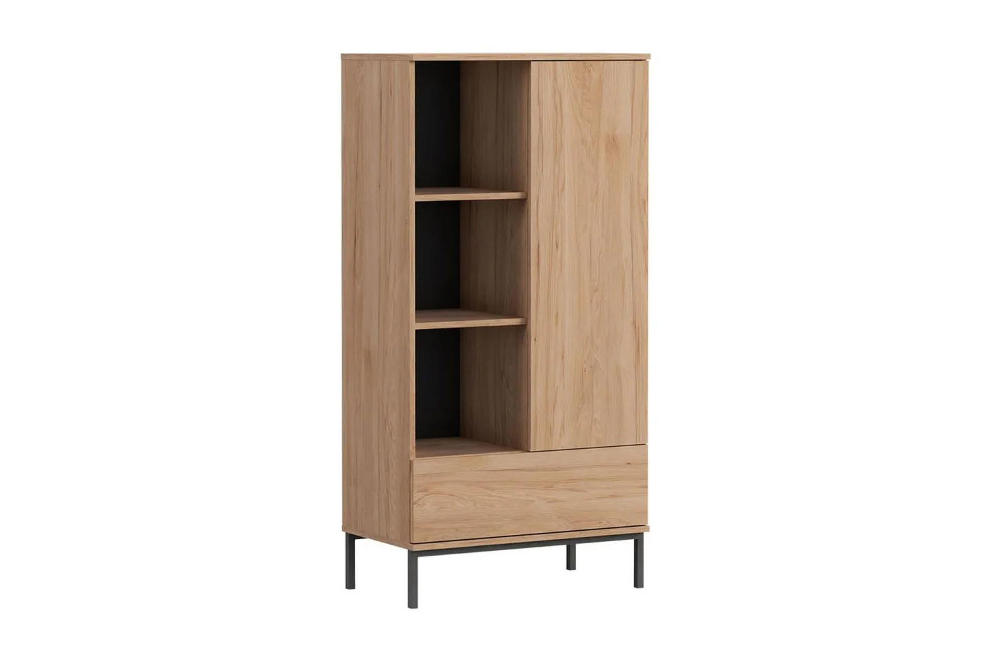 Querty Bokhylla 70x140x41 cm - Natur/Svart