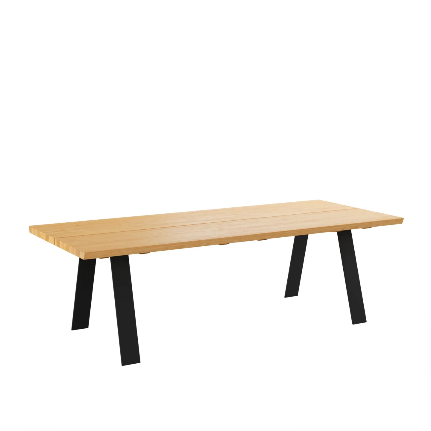 Naver Collection - GM 3200 Plank Bord, 270 x 100 cm, Skiva i Oljad valnöt, Utan tilläggsskiva, Underrede i svart pulverlackerat stål - Matbord - Nissen & Gehl