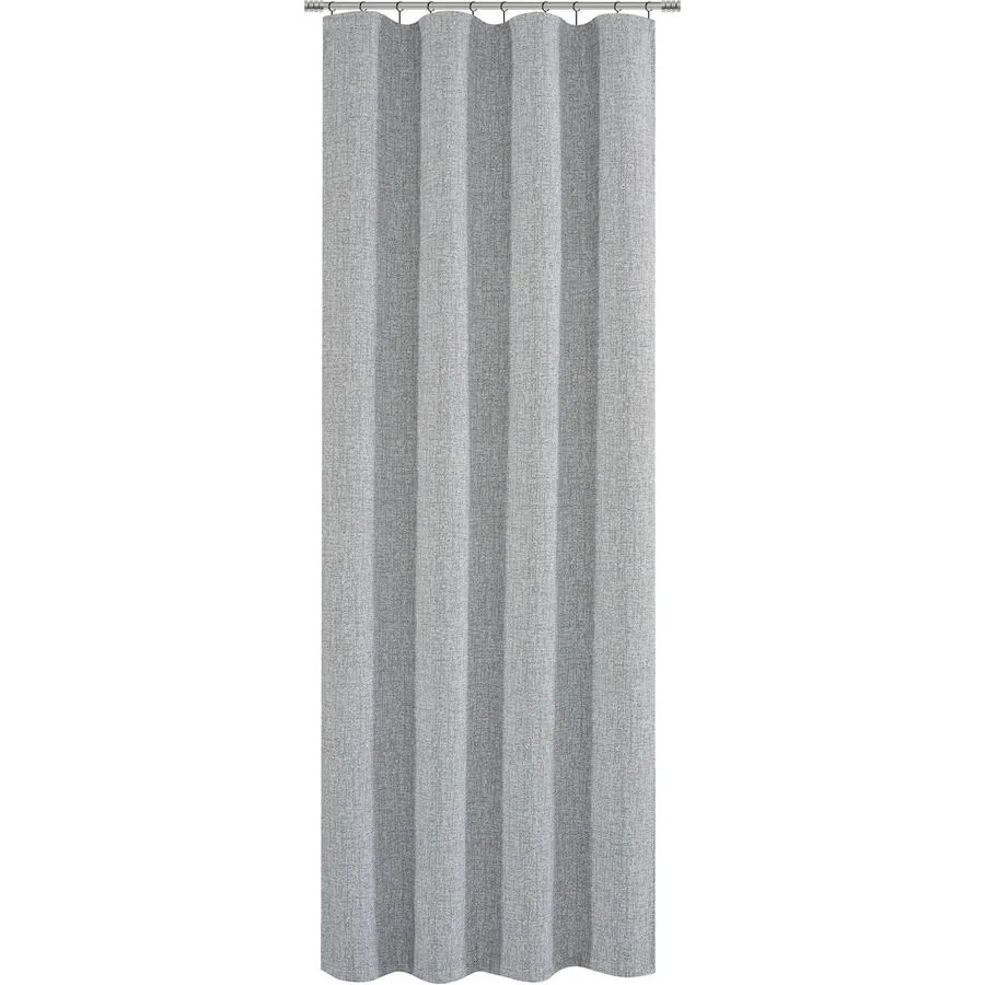 Vorhang Nella grau-weiss Polyester B 135 cm Blickdicht
