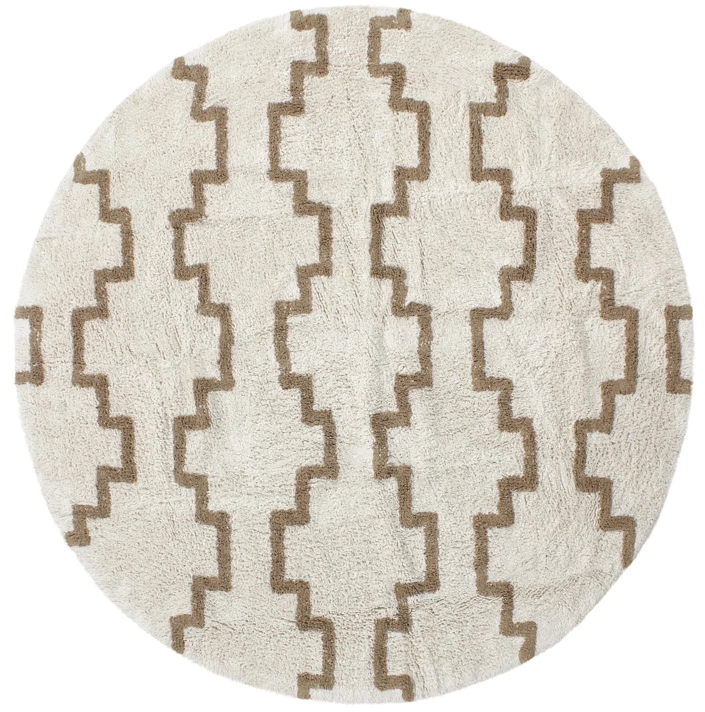 Runde tepper - Arlon Natural Cotton Shaggy (beige) (Størrelse: Ø 200 cm)
