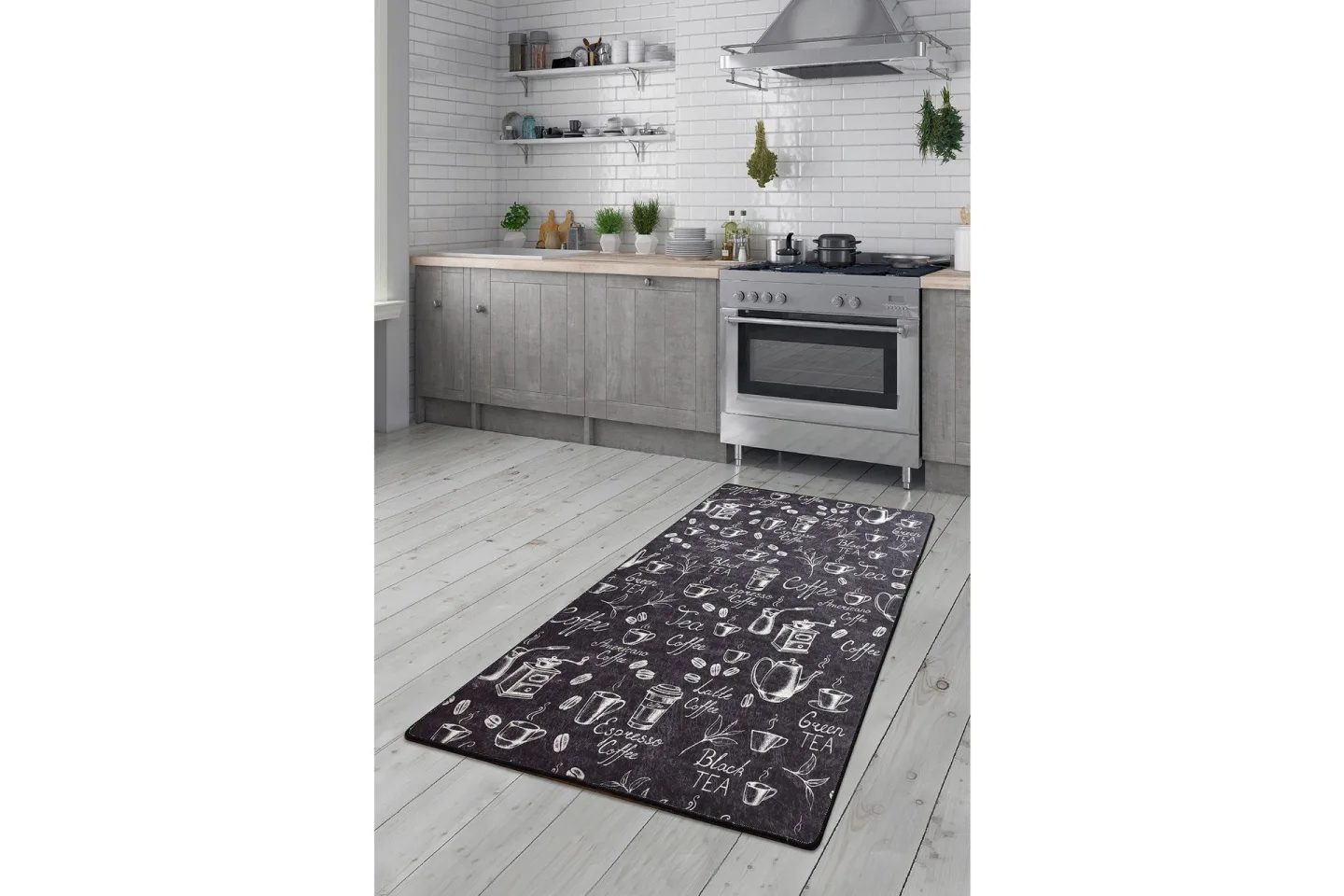 Mikino Entrematta 80x300 cm - Svart/Sammet