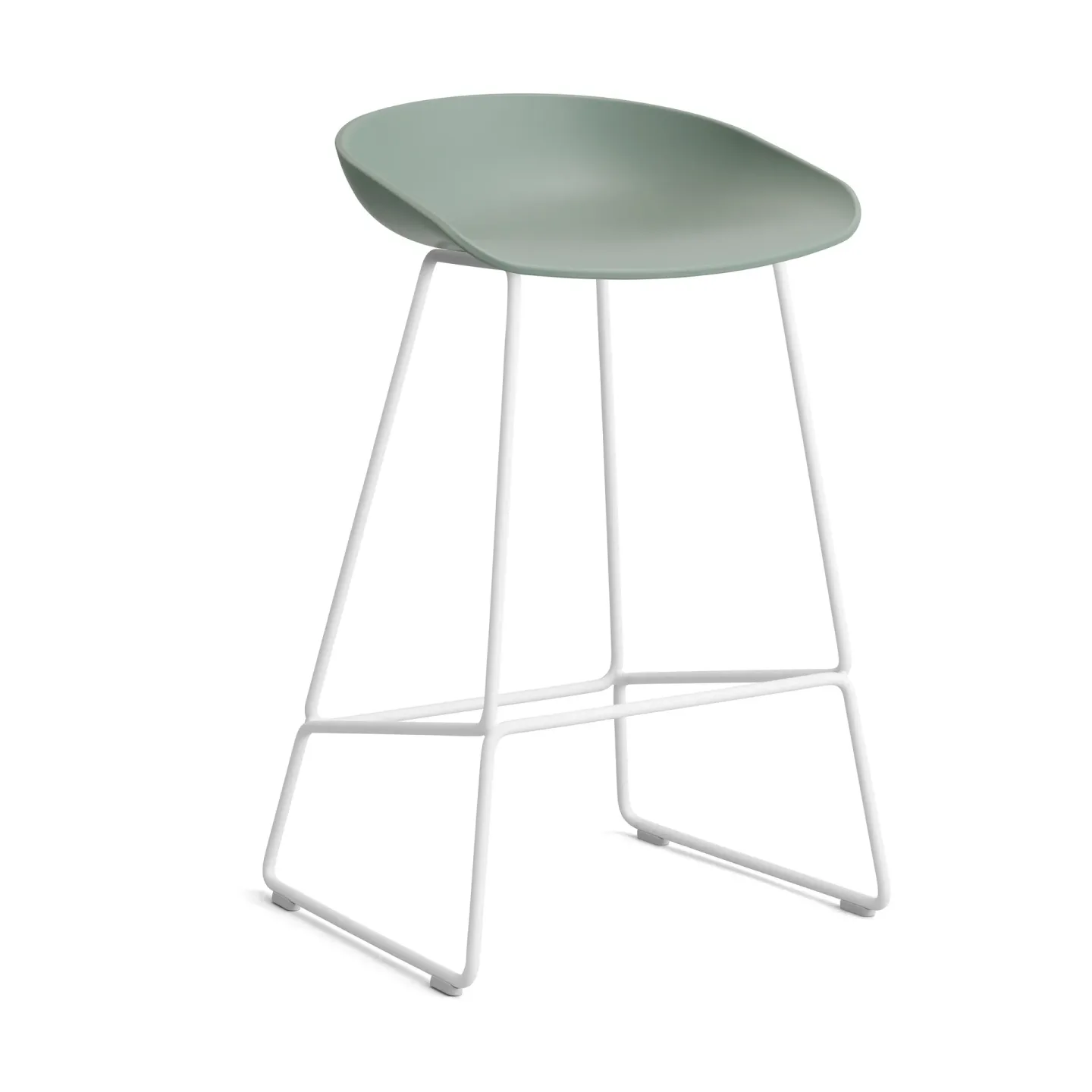 HAY About a Stool 38 Low Barhocker 2.0 Fall green-weißes Stahlgestell