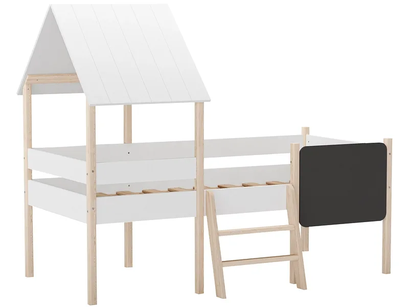 Kinderbett mit Dach LUDO MARCKERIC 90x200cm weiss