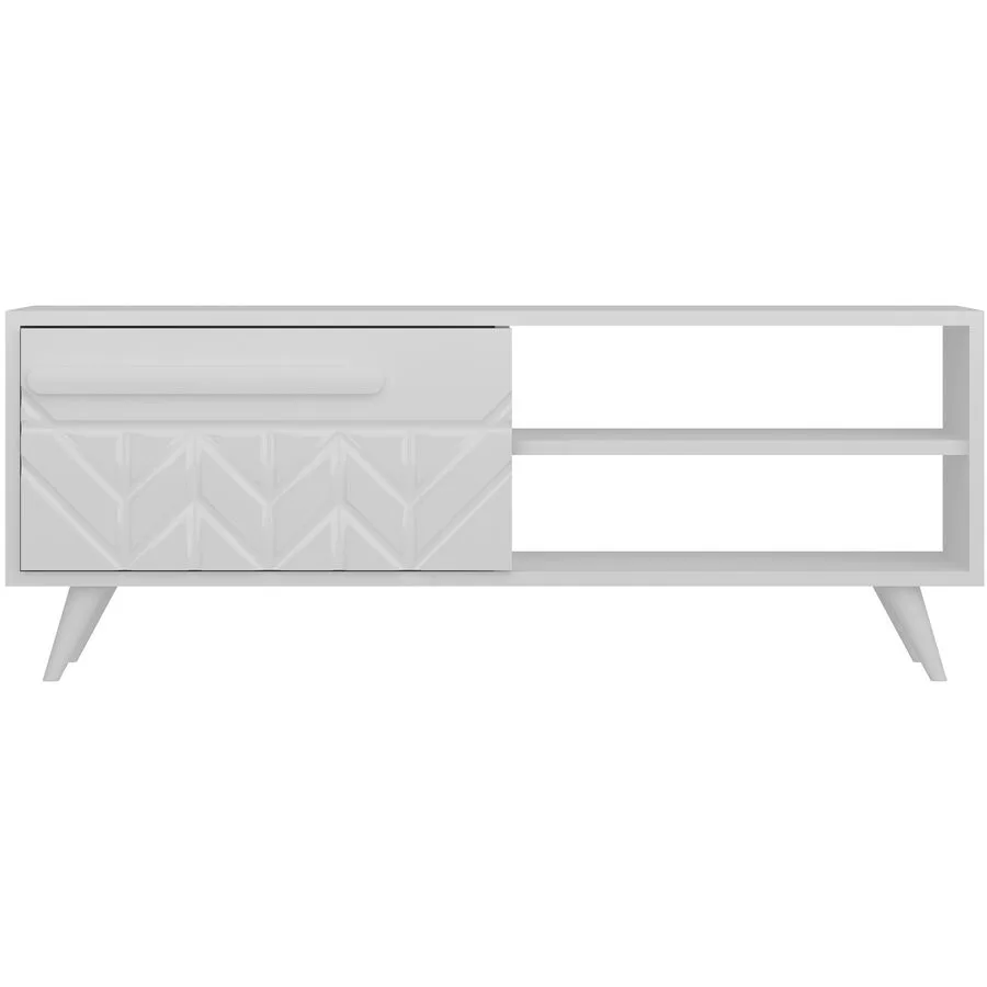 TV-Möbel Yasam weiss Melaminbeschichtete Spanplatte B 120 cm 20 kg