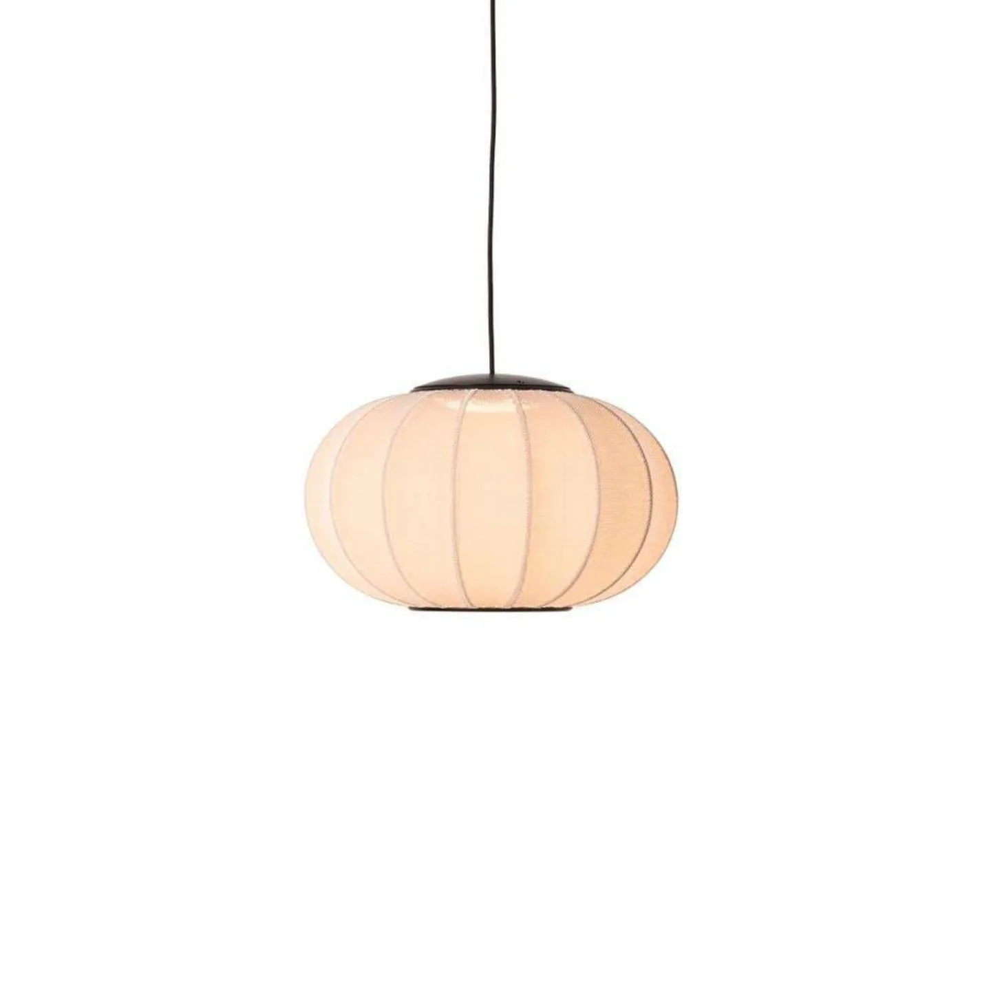 Knit-Wit 45 Oval LED Pendelleuchte Sand Stone - Made By Hand - Schlafzimmer - Stoff / Textil
