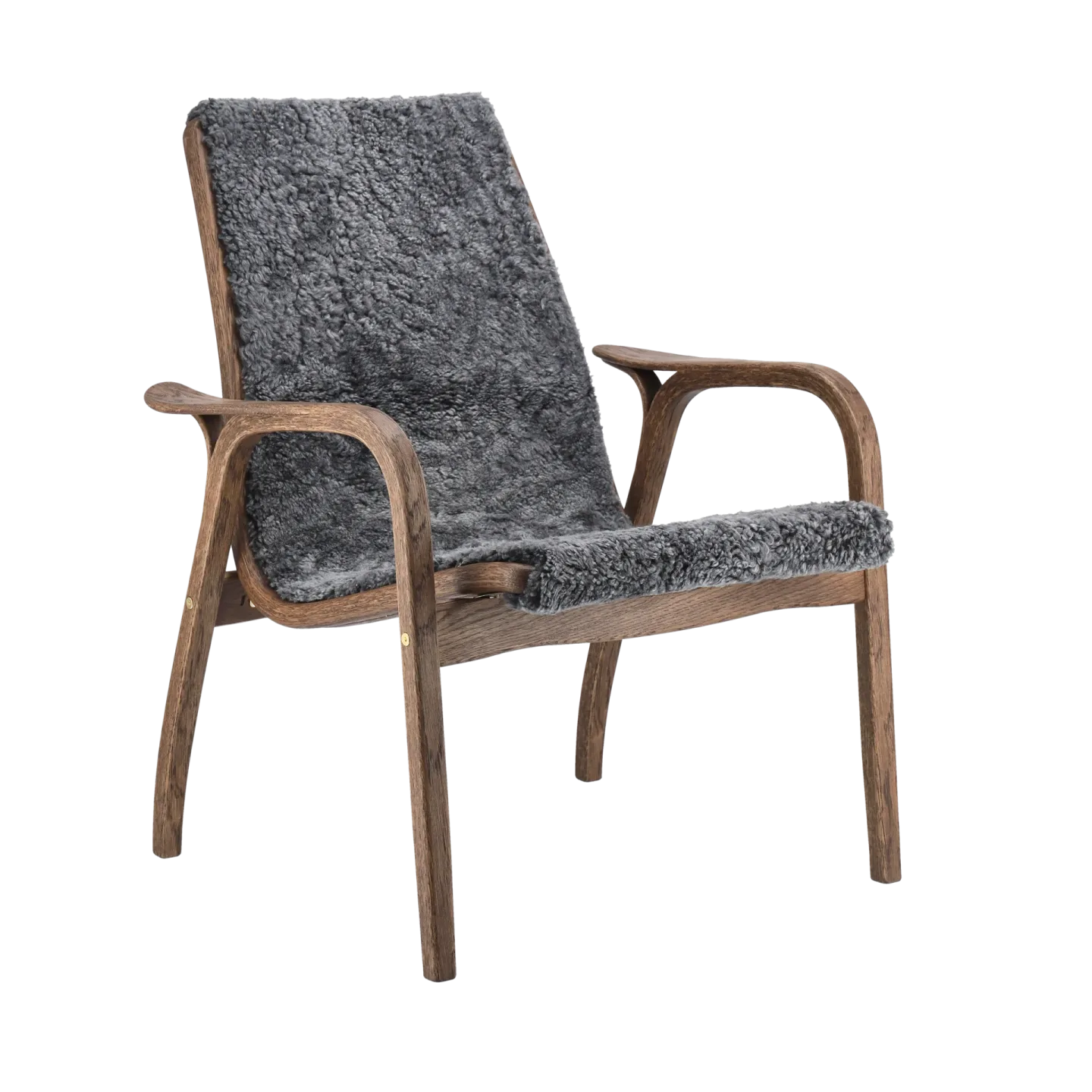 Swedese Laminett fåtölj ek/fårskinn Special Edition Rubio Monocoat Chocolate-Charcoal