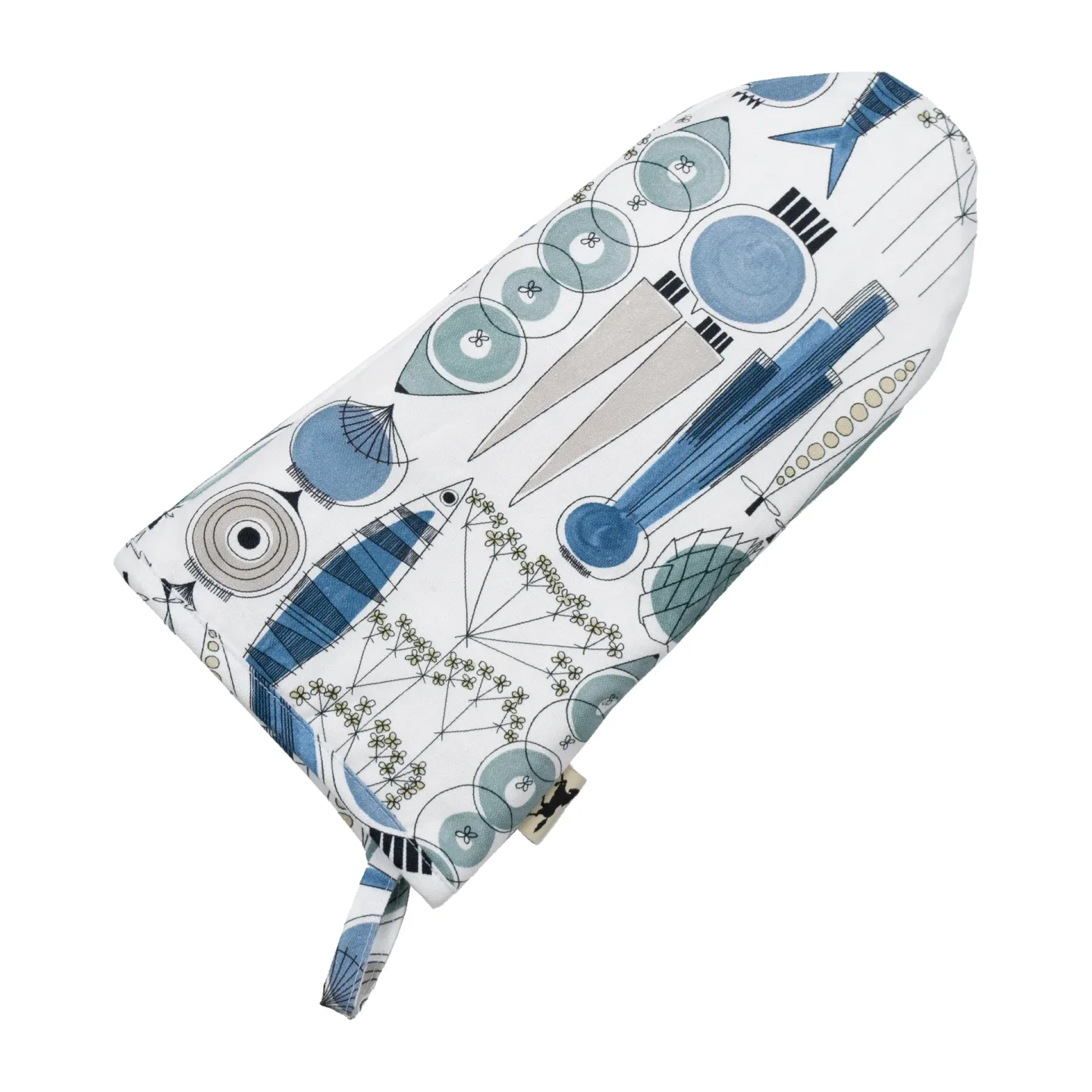 Almedahls Picknick Grillhandschuh kleines Muster blau-beige