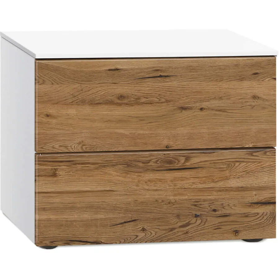 Modular Nachttisch Bogota Dekor Weiss, Dekor Eiche Holzwerkstoff B 50 H 41 cm