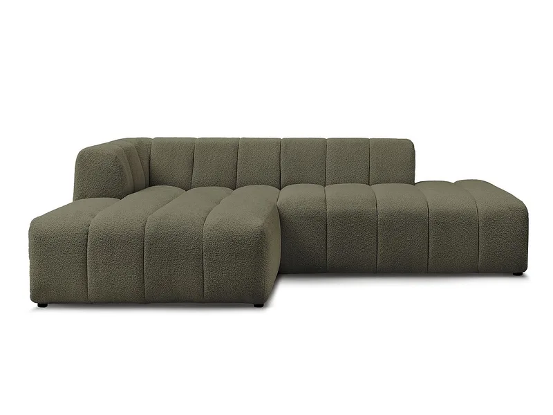 Ecksofa BOBOCHIC ANNECY Boucle-Stoff grün