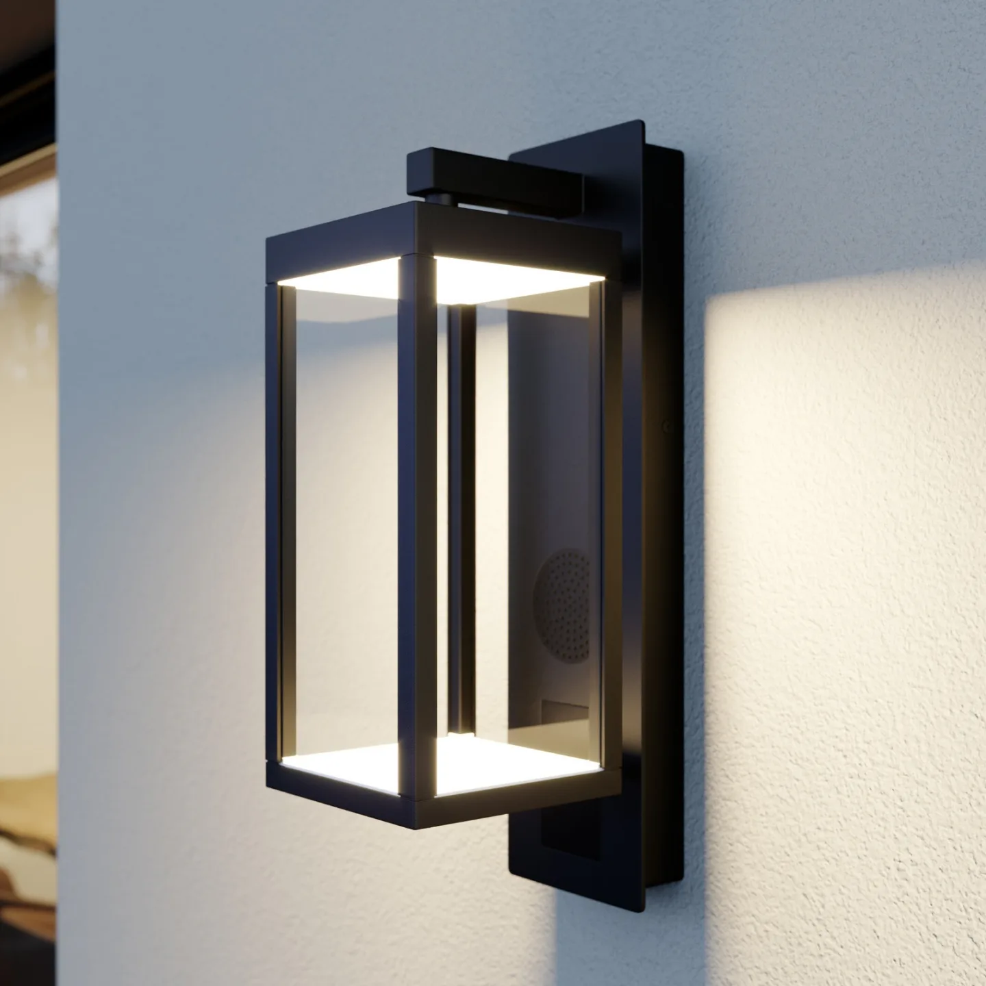 Ditta Außenwandleuchte mit Bluetooth Lautsprecher Dark Grey - Lucande Ferdinand - Balkon - Modern - Metall - Einflammig