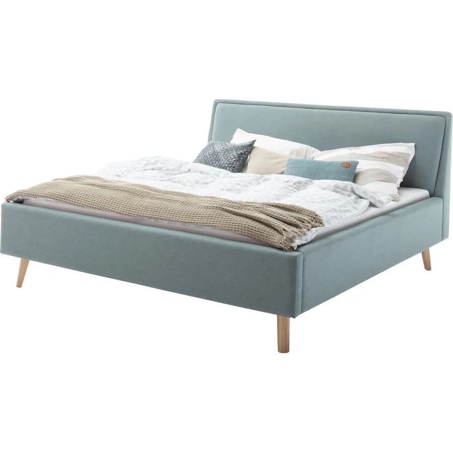 Bett Simas Eisblau Bezug Stoff 160 x 200 cm
