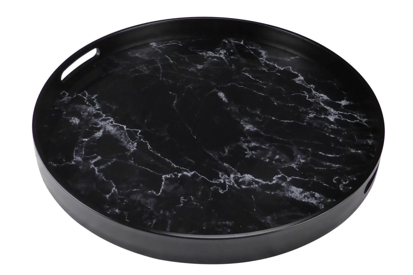 Saturn Serveringsbricka - Svart/Glas/Plast