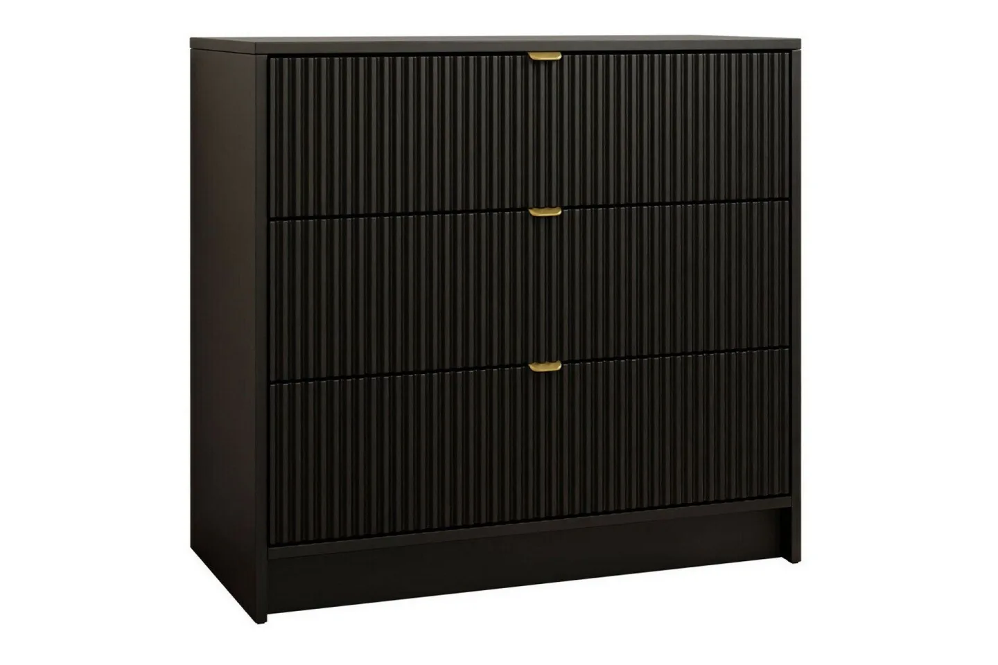 Novaj Hög byrå 80x40x75 cm i Trä med Förvaringslådor - Svart