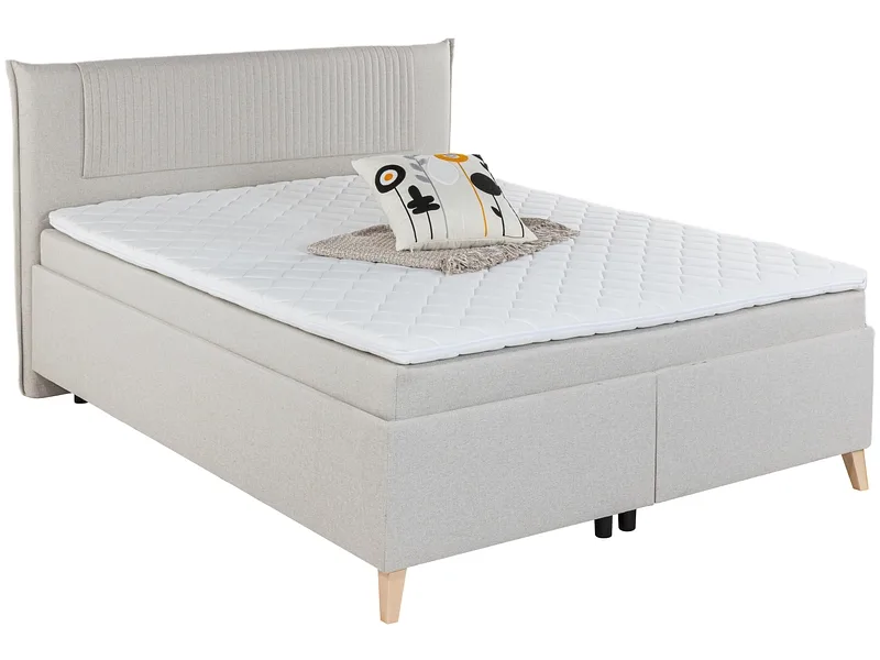 Boxspringbett MOKA beige 140x200cm fest