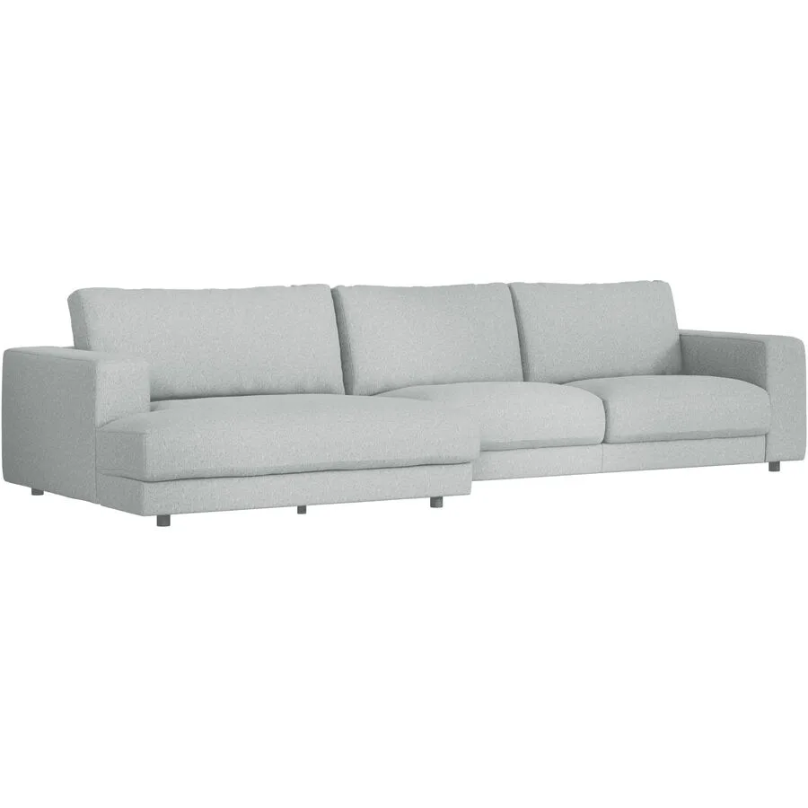 Ecksofa Ava Links Bezug: 100% Polyester frost grey B 350 T 150 cm - Möbel Konfigurator: Traummöbel individuell zusammenstellen