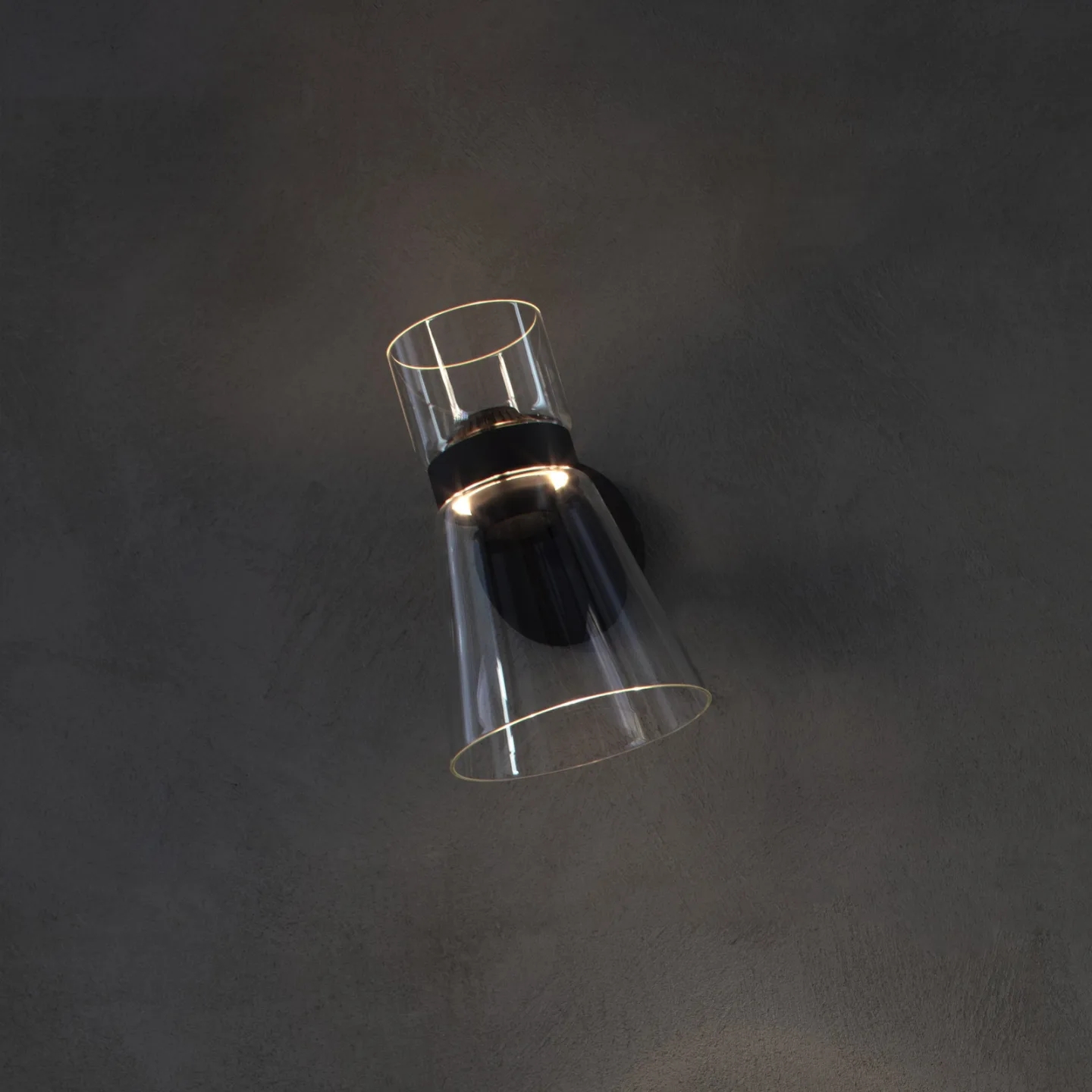 Nocturne Cone LED-Wandleuchte, schwarz, Glas, dimmbar - Flos - Wohnzimmer - Design - Aluminium - Mit Schirm