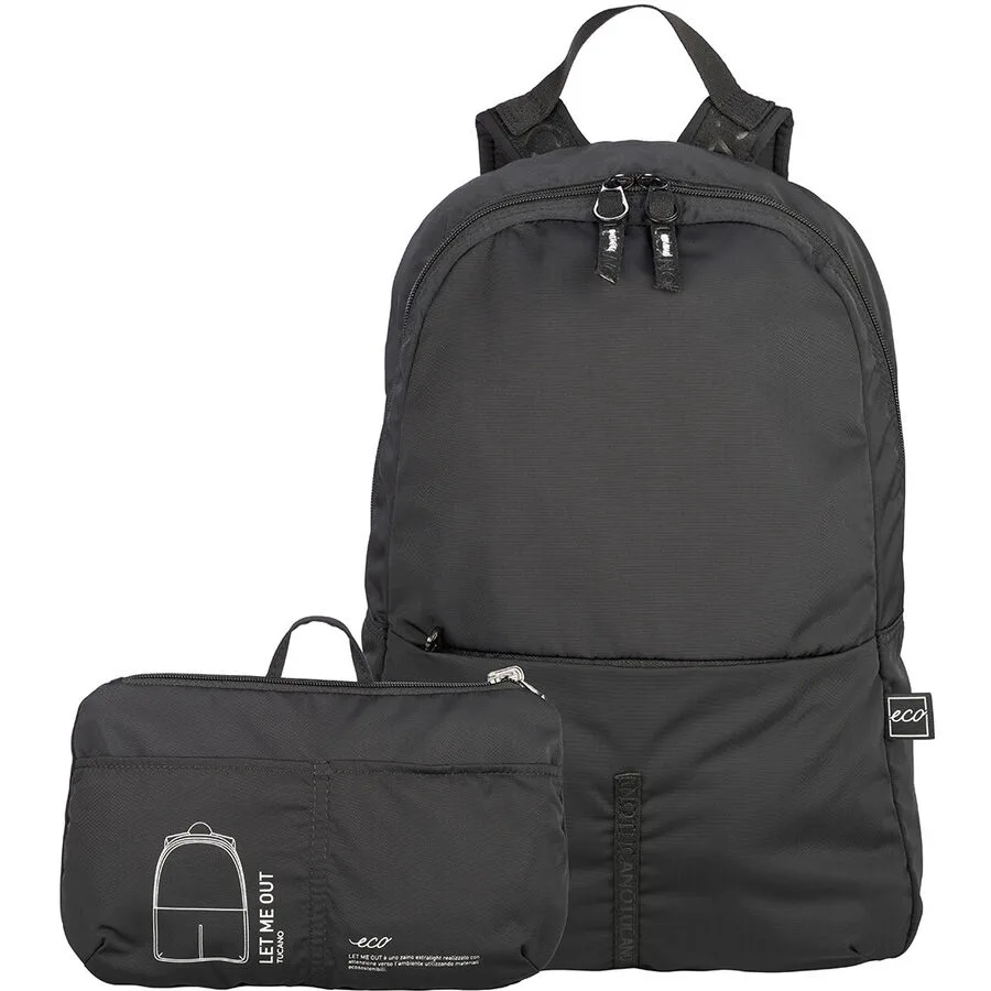 TUCANO Rucksack FOLDABLE Schwarz - Material: Aus recyceltem Material