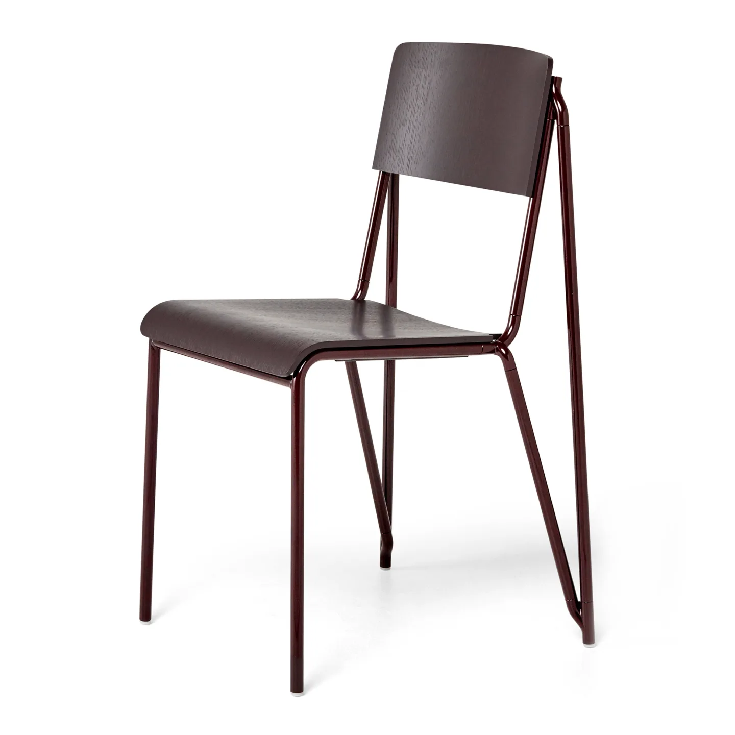 HAY - Petit Standard Dark Bordeaux Stained Oak / Dark Bordeaux Coated Steel - Matstolar - Daniel Rybakken - Röd - Metall/Trä