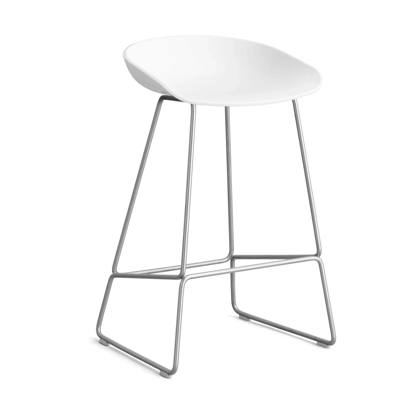 HAY About a Stool 38 Low Barhocker 2.0 Weiß-Edelstahlgestell