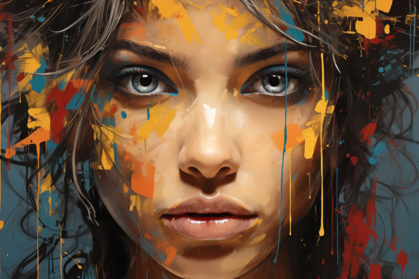 image LAND Canvas Grey Eyes Behind Colours | Schubiger Möbel