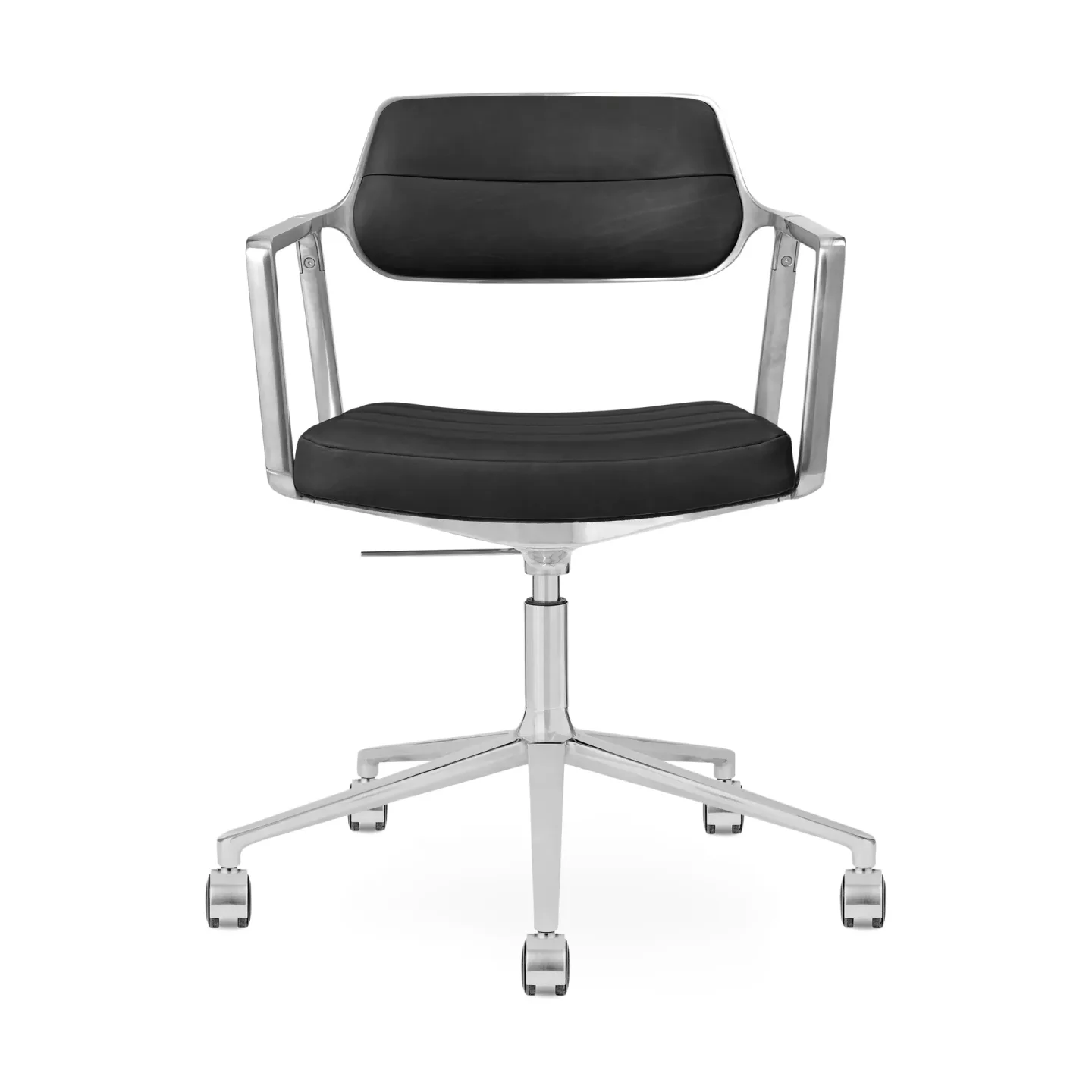 Vipp Vipp453+ Swivel kontorsstol med hjul Pol. aluminium-black leather