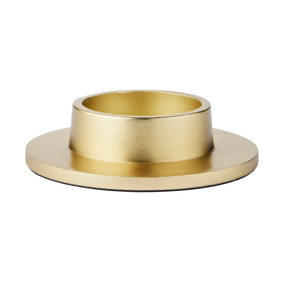Broste Copenhagen Maro Kerzenhalter für Blockkerzen Brass Finish, 4 cm