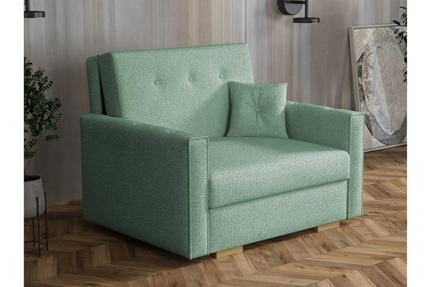 Ajiz Bäddsoffa 2-sits i Bouclé - Grön