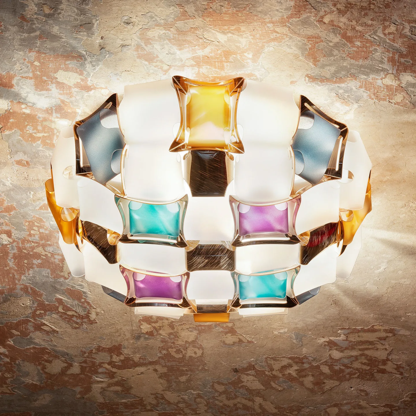 Mida taklampa, Ø 67 cm, färgglad/vit - Slamp - Vardagsrum - Design - Plast - Rund