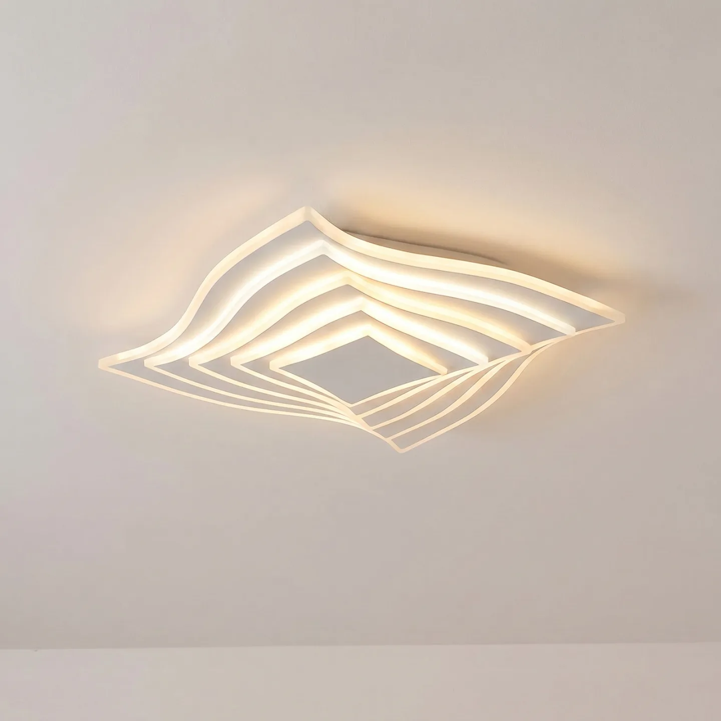 Rebeka LED-Deckenleuchte, CCT, 47 x 47 cm, Fernbedienung - Lindby - Wohnzimmer - Modern - Metall - Eckig