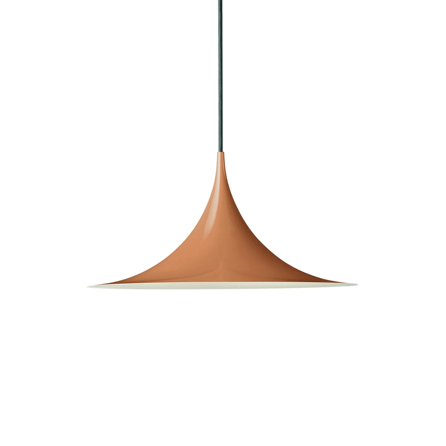 Semi pendellampe Ø30 Glossy Roasted Pumpkin - Gubi - Stue - Design - Metall - Med en lyskilde