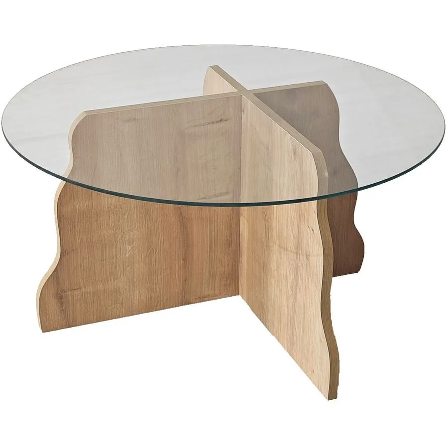 Salontisch Georis Saphir-Eiche, Transparent 100% Hartglas B 75 T 75 cm